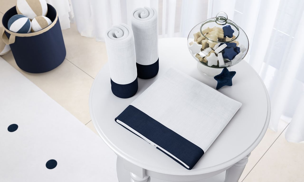 Jogo de Fraldas Ombro Barra Azul Marinho com 3