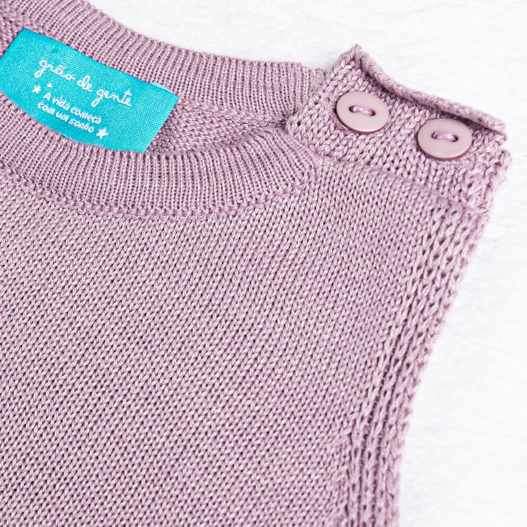 Saída Maternidade Tricot Trança Cinza Macaron — vista alternativa