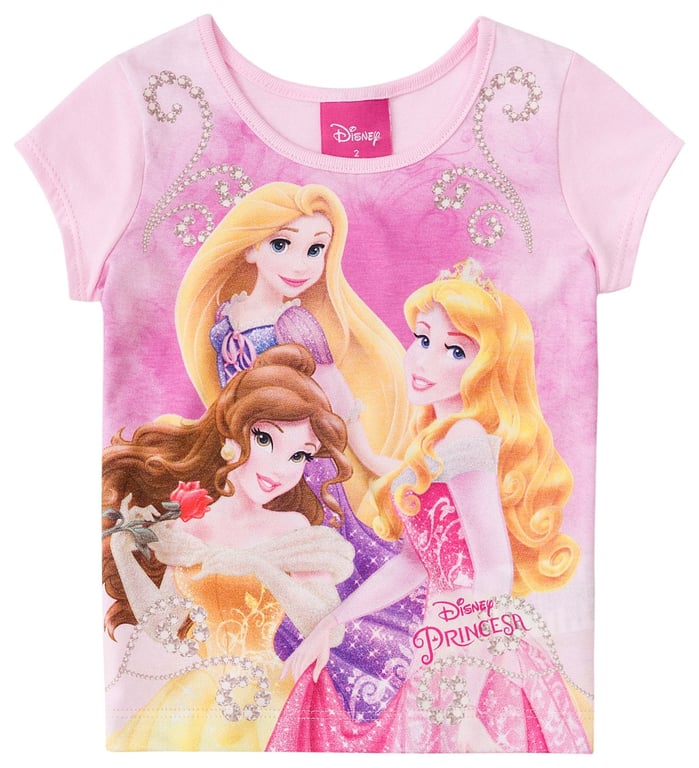 Blusinha Princesas Disney Rosa