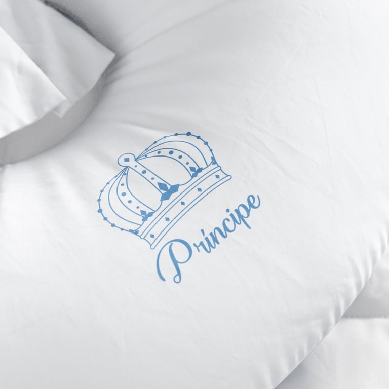 Almofada Amamentação Menino Príncipe Azul Frente e Verso com Laço