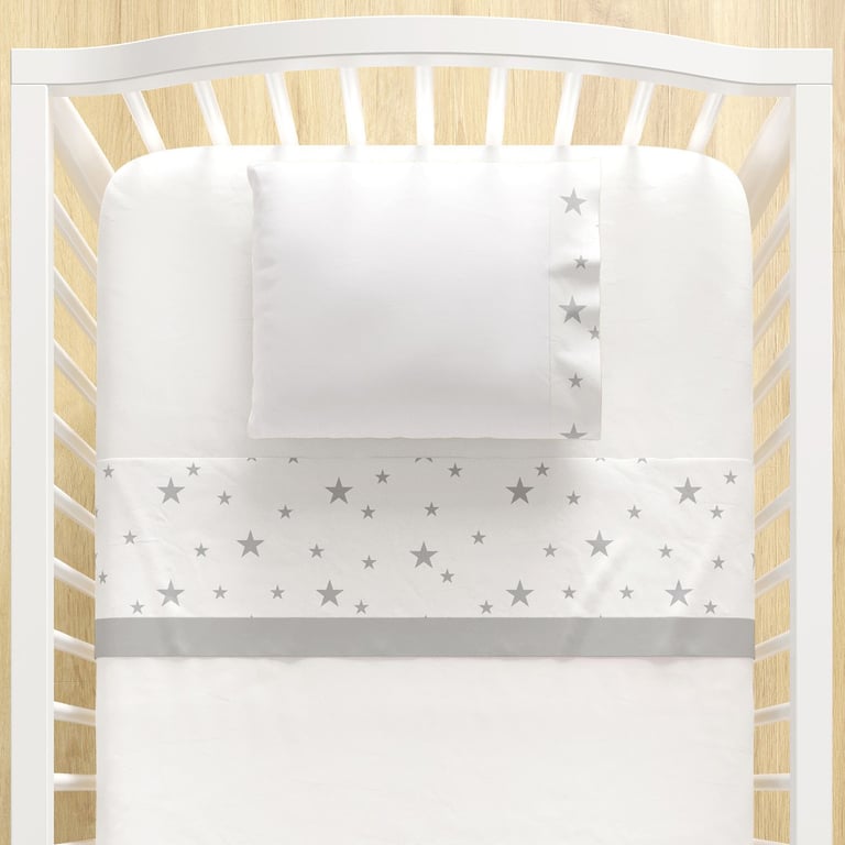 Jogo de Lençol Berço Estrelinhas Rosa 3 peças