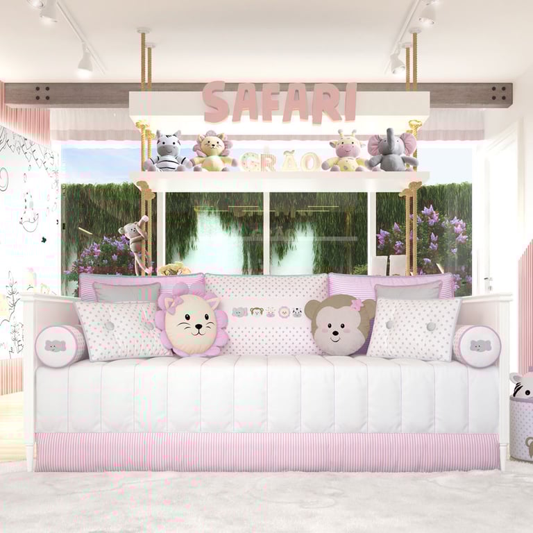 Kit Cama Babá Amiguinhos Safári