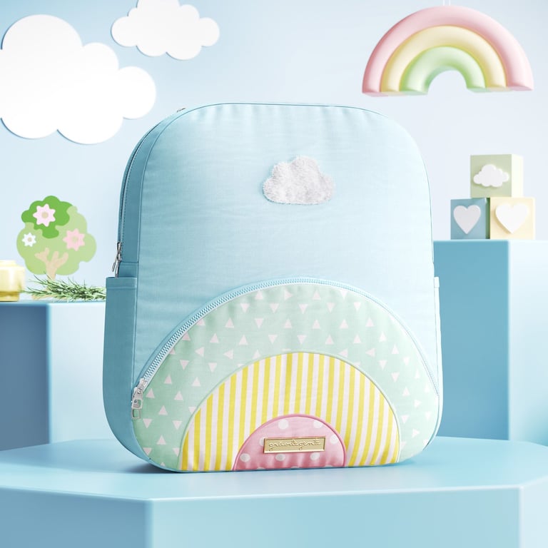 Mochila Infantil Arco-íris Patchwork