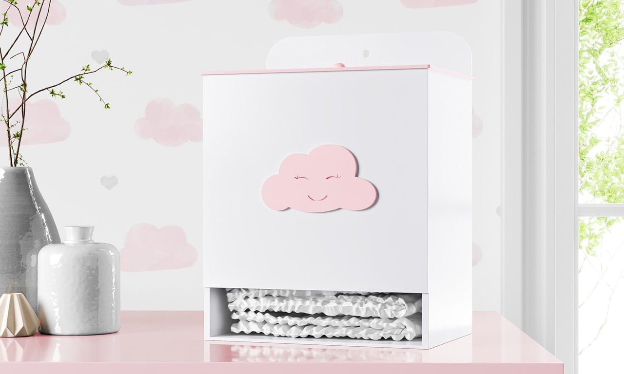 Porta Fraldas Nuvem Rosa — vista alternativa