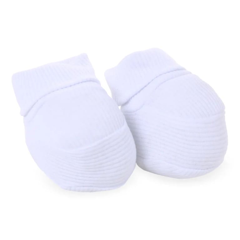 Kit Bebê Sapatinho + Luva Canelado Branco — vista alternativa