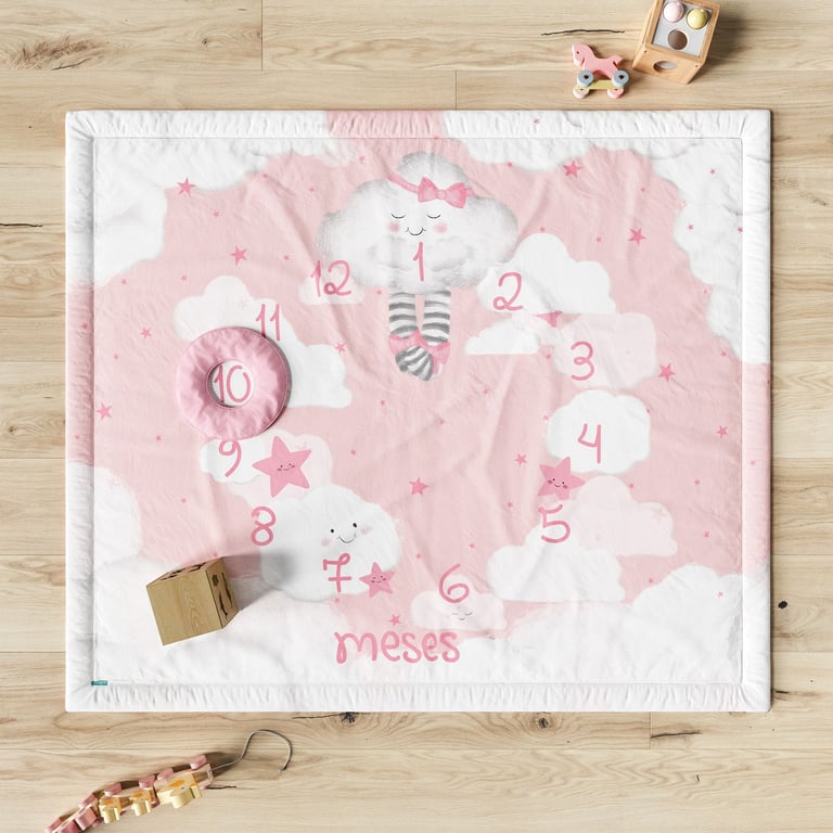 Tapete Mesversário Nuvem de Algodão Rosa