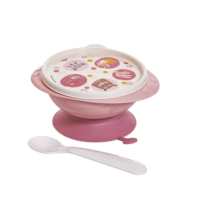 Kit Refeição com Bowl e Colher Bichinhos Petit Rosa