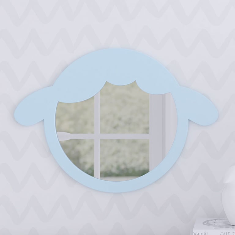 Espelho Redondo Amiguinha Ovelhinha Rosa 30cm