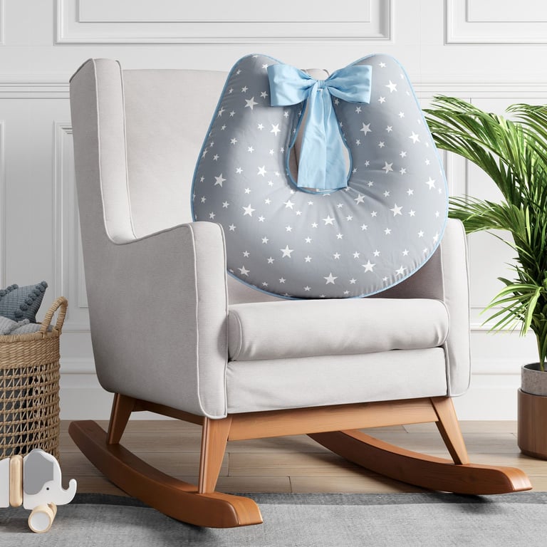Almofada Amamentação Estrelinhas Cinza e Azul — vista alternativa