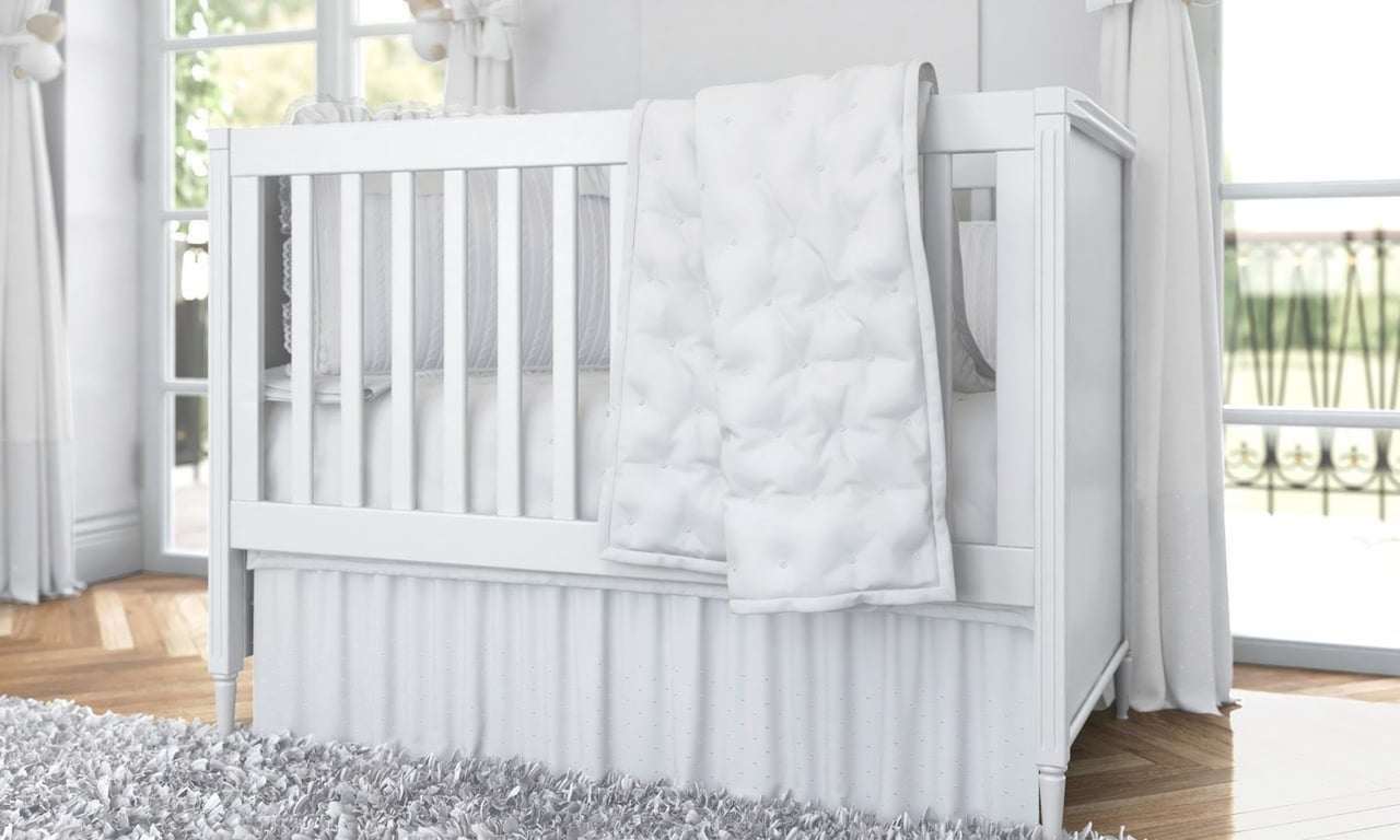 Edredom de Berço Matelado Branco/Azul