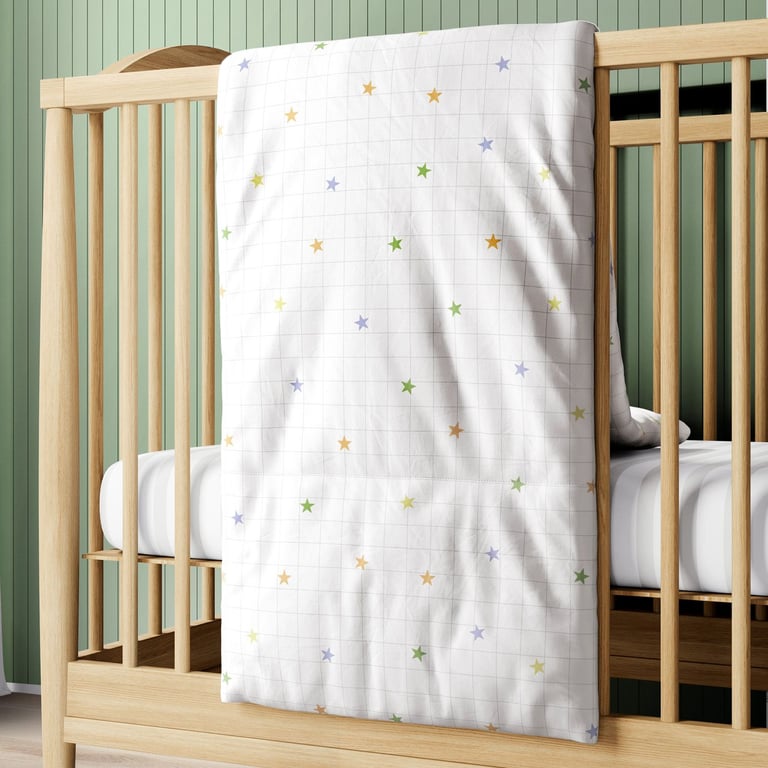 Edredom de Berço Mini Estrelas Coloridas