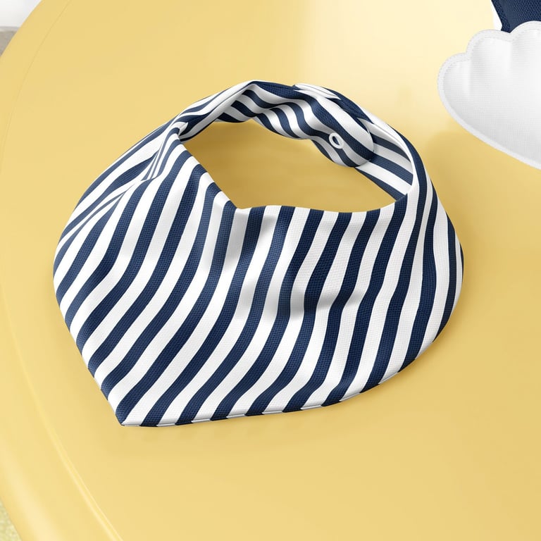 Babador Bandana Listrado Branco/Azul
