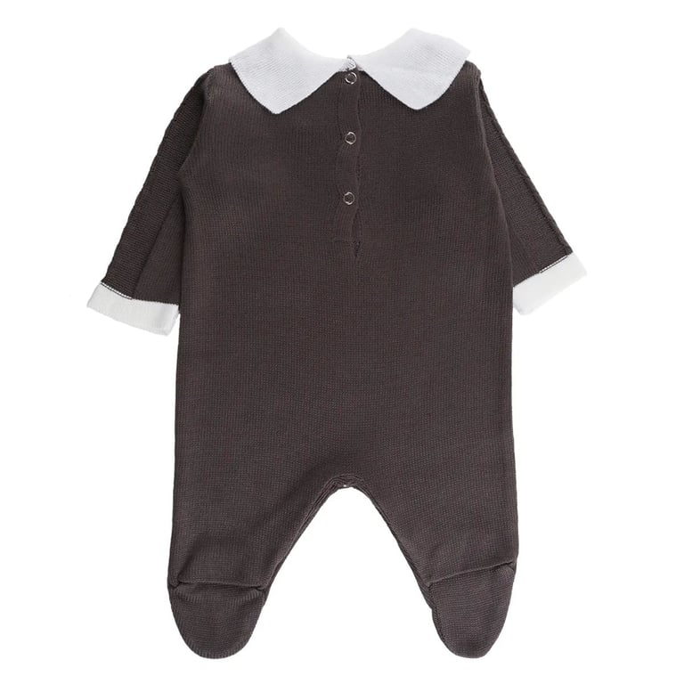 Saída Maternidade Trançada com Bolso Din Don em Linho Cinza