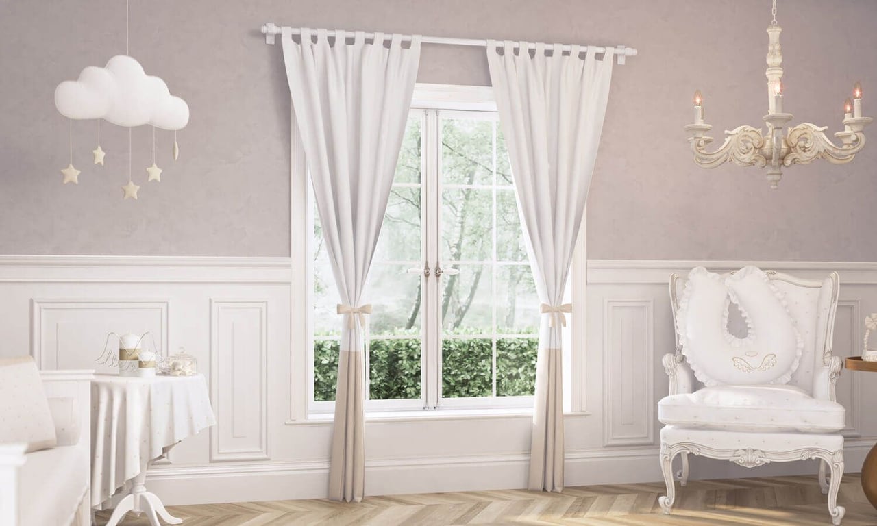 Cortina para Varão com Laço Bege