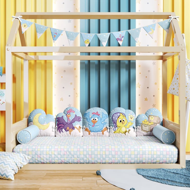 Varal de Cama Bandeirinhas Galinha Pintadinha Estrelinha 1,60 — vista alternativa