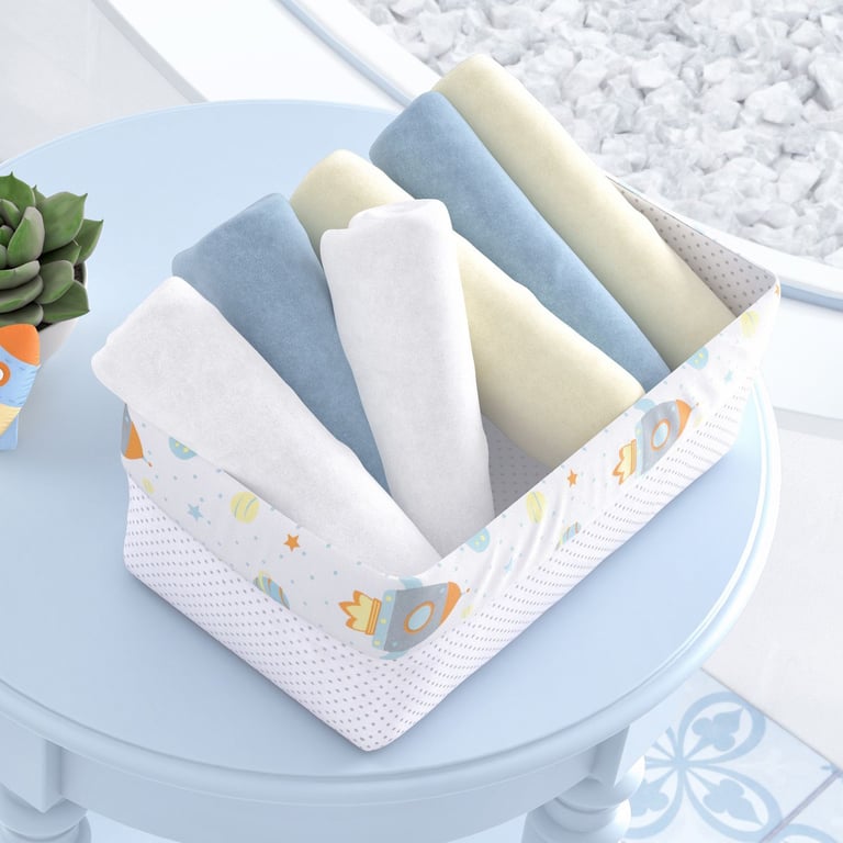 Quarto de Bebê Completo Astronauta Patchwork Azul 17 Peças — vista alternativa