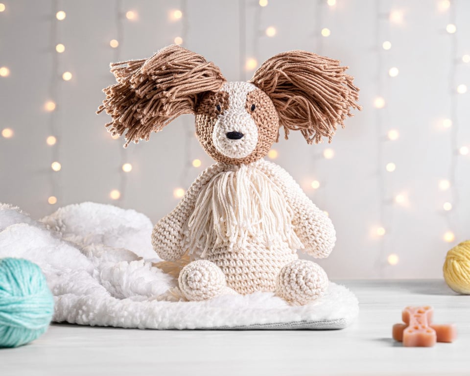 Cachorrinho Amigurumi Spaniel Anão Continental