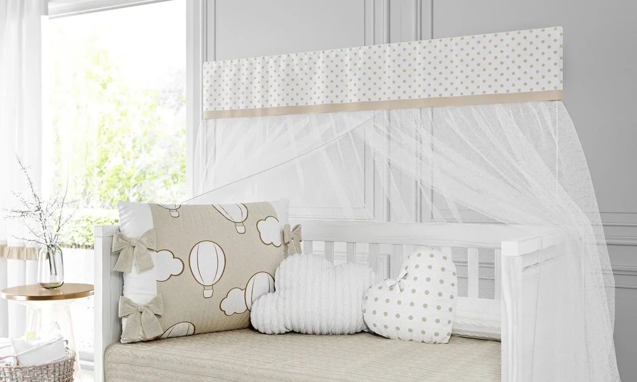 Mosquiteiro com Bandô Poá Bege Esporte