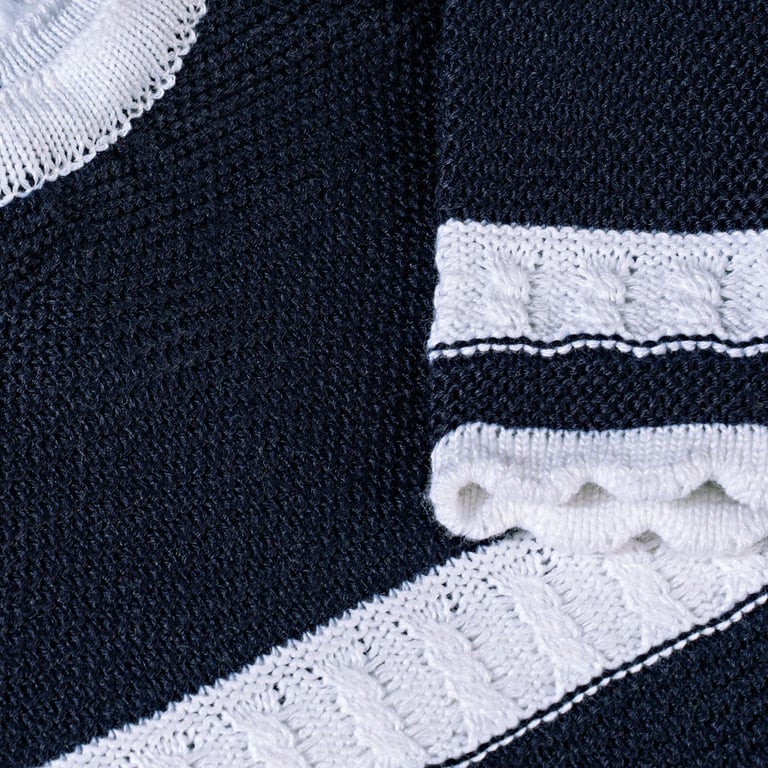 Saída Maternidade Tricot Macacão Azul Marinho 02 Peças — vista alternativa