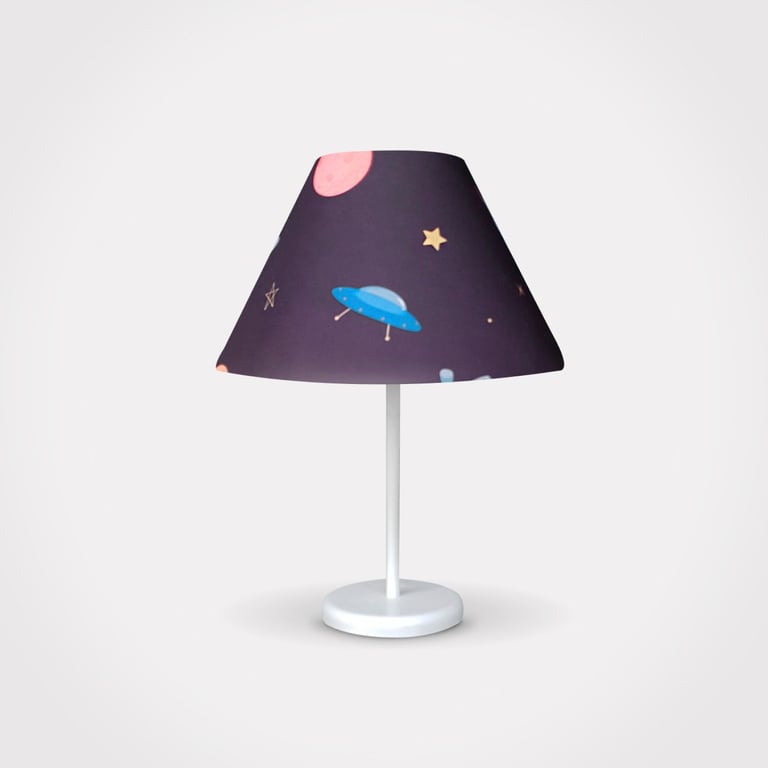 Abajur Simples Branco Foguete Astronauta