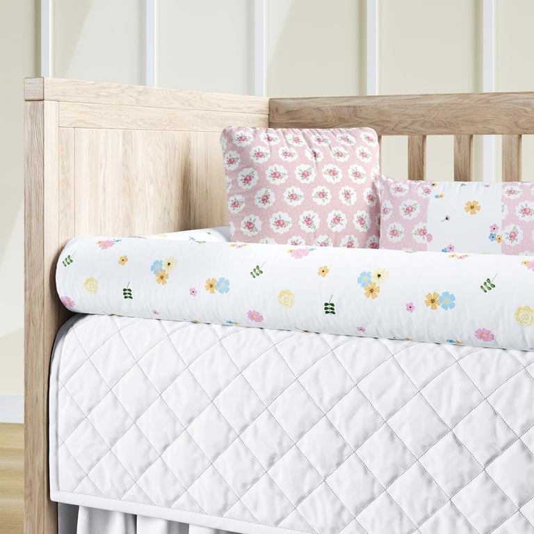 Kit Berço Rolinhos Floral 8 Peças