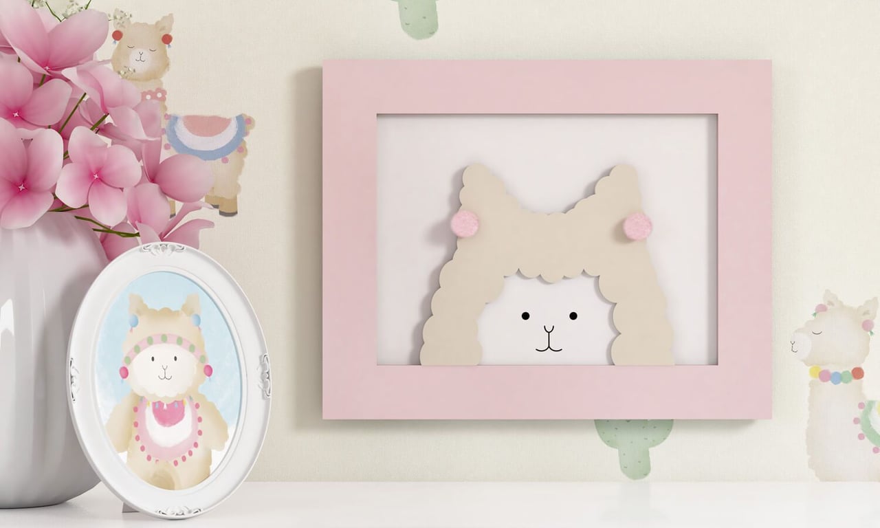 Quadro MDF com Moldura Amiguinha Lhama 20cm — vista alternativa