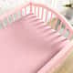 Lençol Berço com Elástico Petit Poá Branco e Rosa - imagem 1