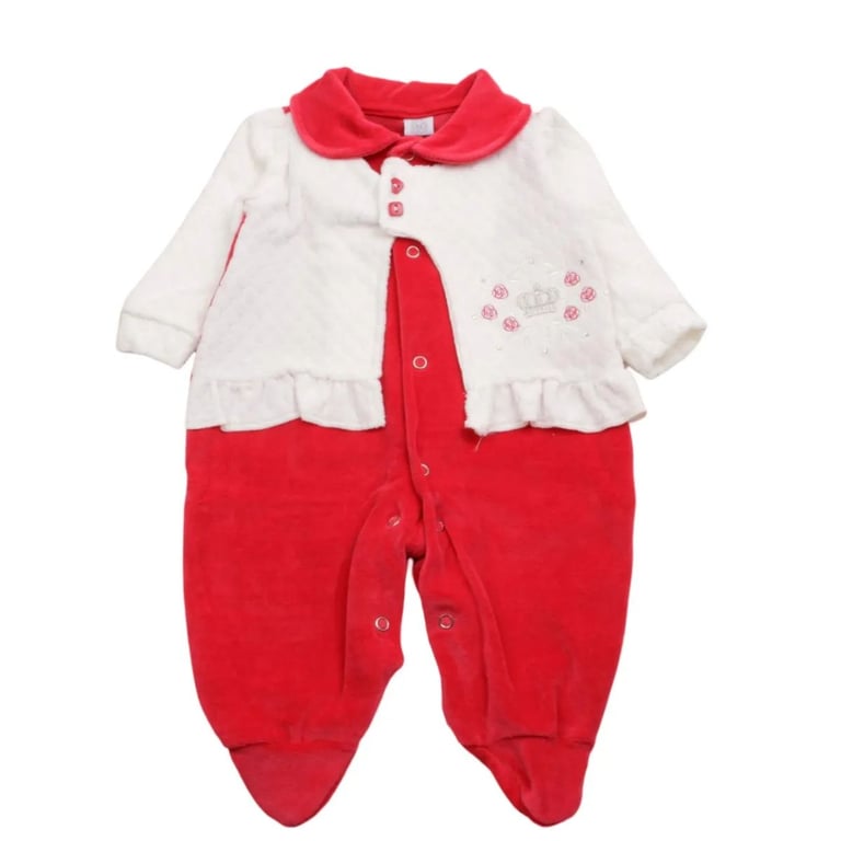 Saída Maternidade Baby Gijo Em Plush Flores Vermelho — vista alternativa