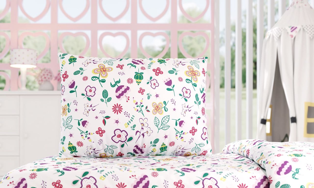 Jogo de Lençol Infantil Solteiro Floral Moderna — vista alternativa