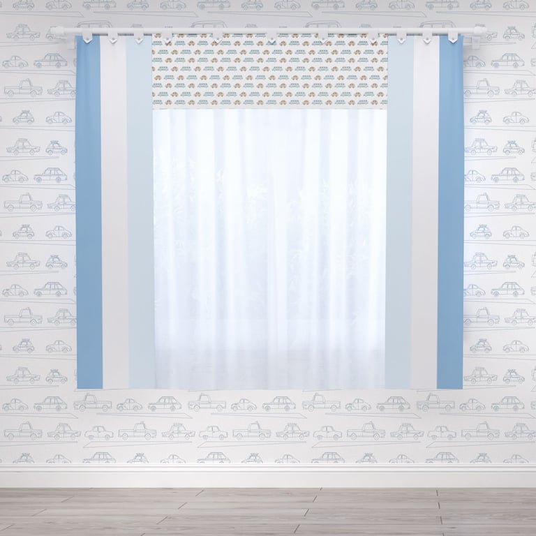 Cortina Carrinhos Amarelo 1,50m