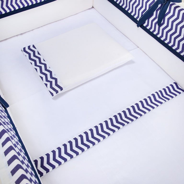 Kit Mini Berço Chevron Marinho — vista alternativa