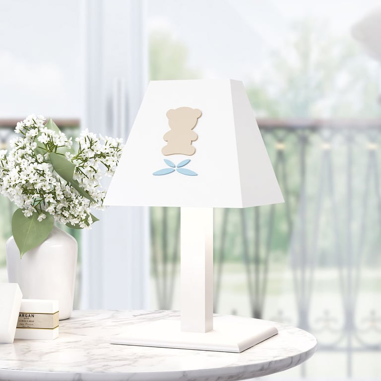 Abajur MDF Urso Luxo Azul