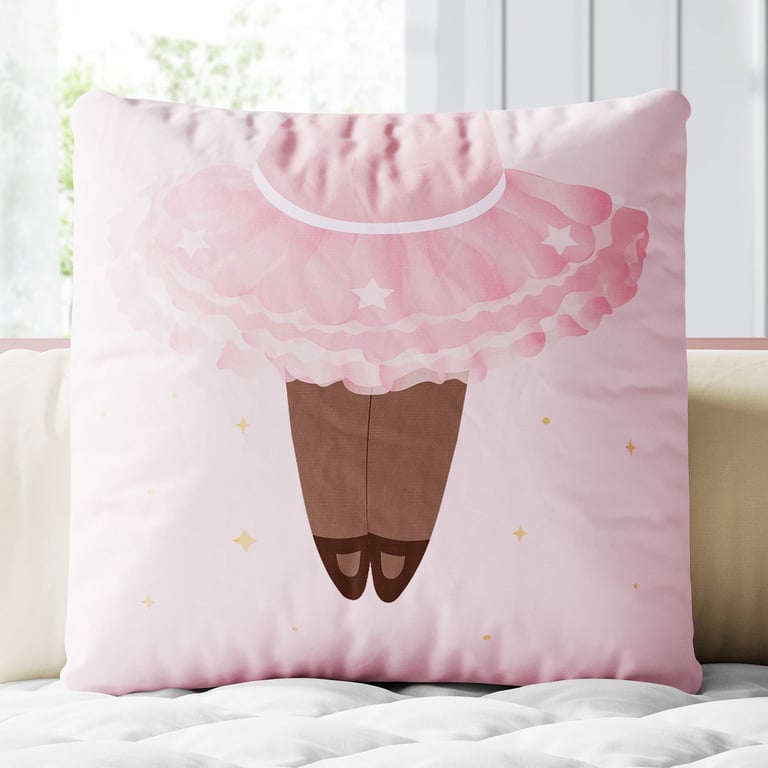 Almofada Quadrada Tutu de Bailarina Ingrid 30cm