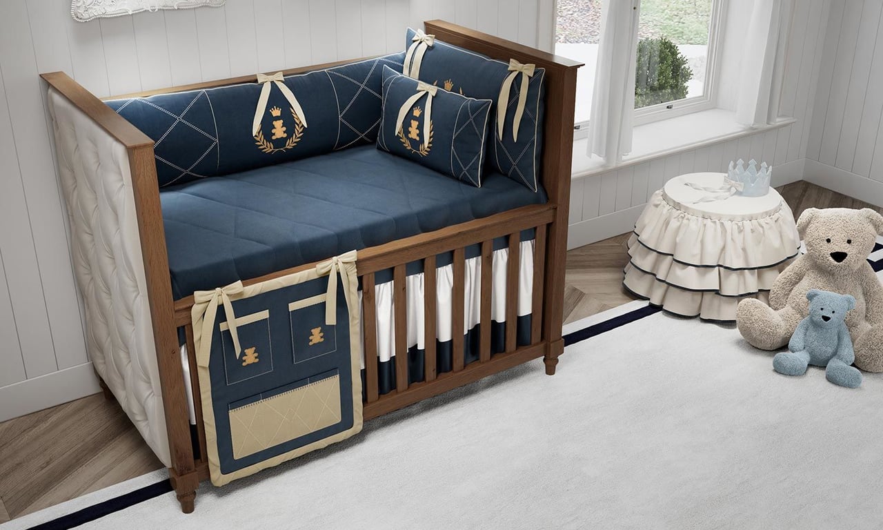 Almofada Retangular Realeza Marinho Premium 50cm — vista alternativa