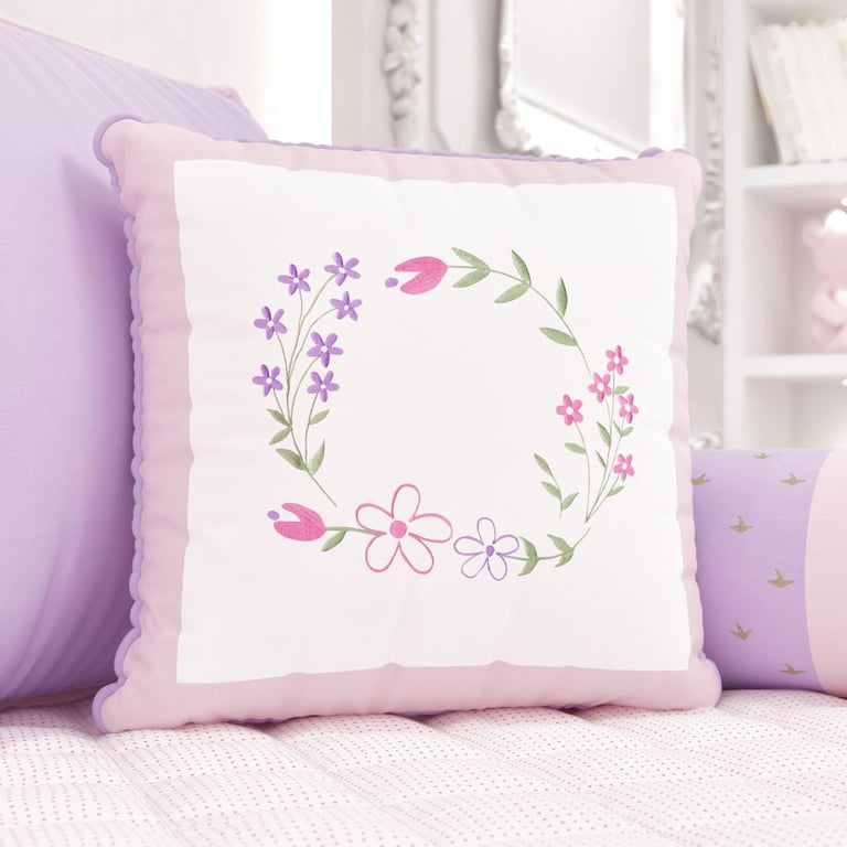 Almofada Bordada Floral Monet 38cm