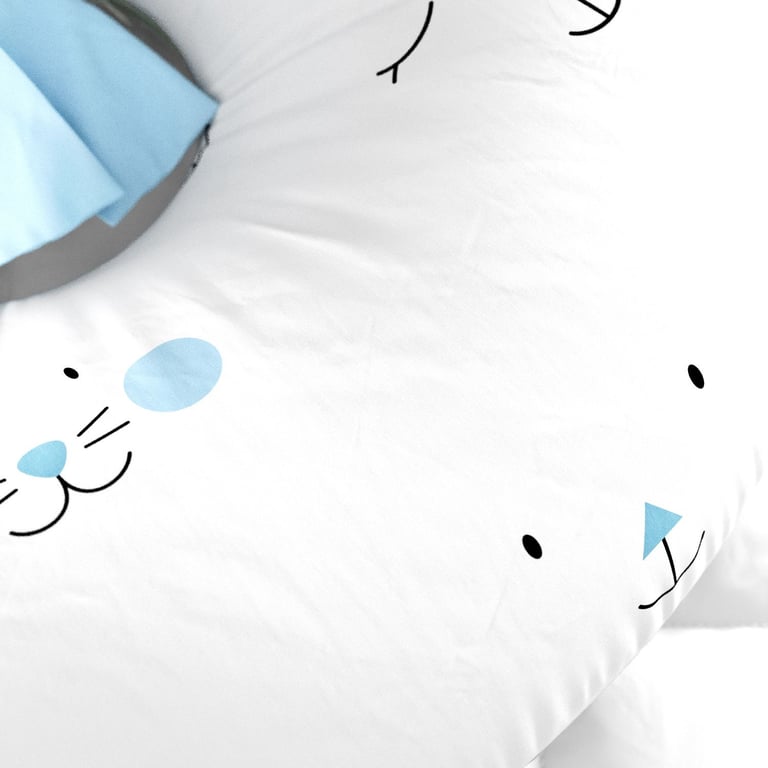 Almofada Amamentação Amiguinhos Azul com Laço