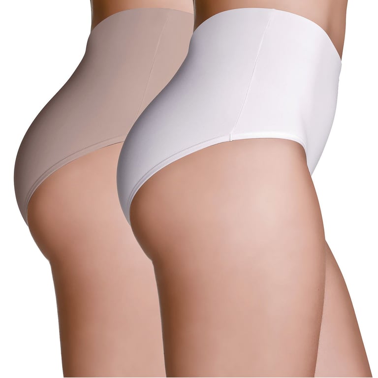 Kit Calcinhas Pós Parto Branco e Capuccino P