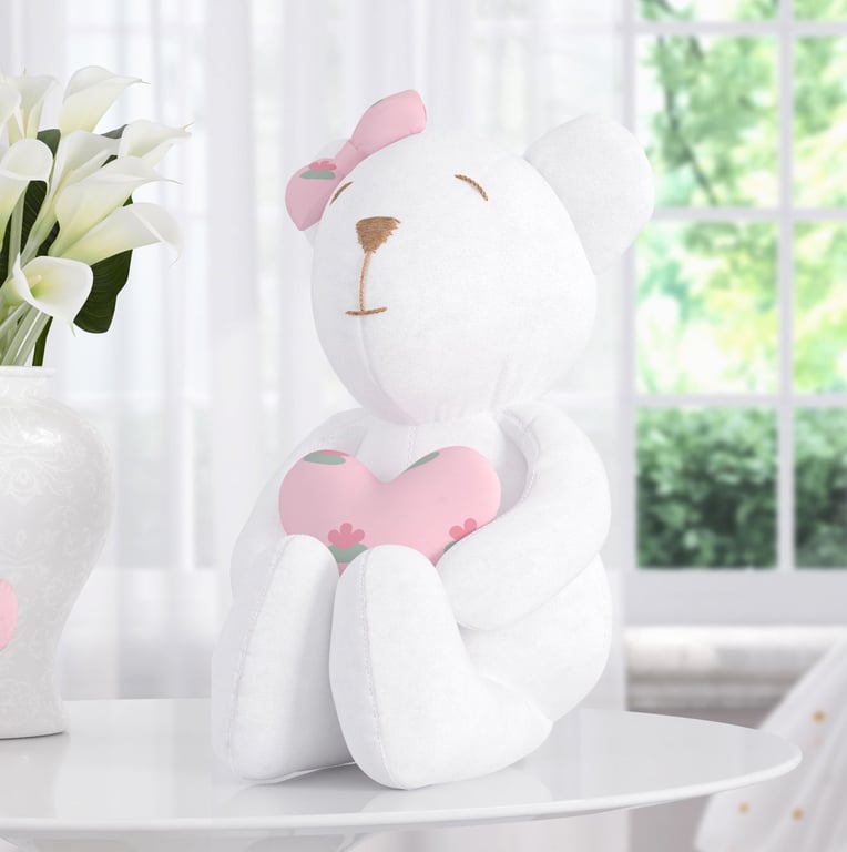Ursa Clássica com Coração Floral Monet 42cm