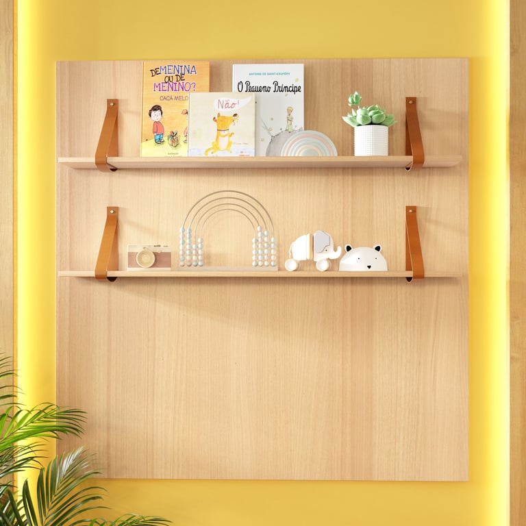 Painel com Prateleiras Maior Madeira Tomi