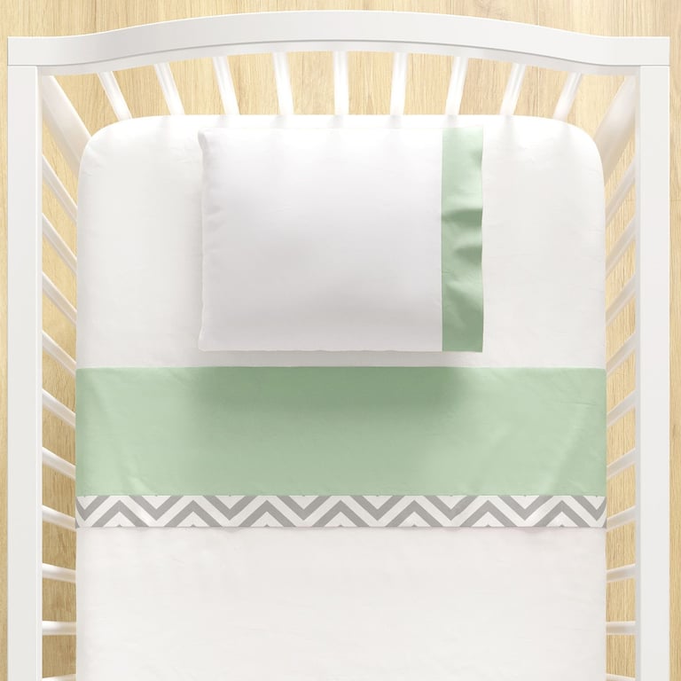 Jogo de Lençol Berço Chevron Azul 3 peças