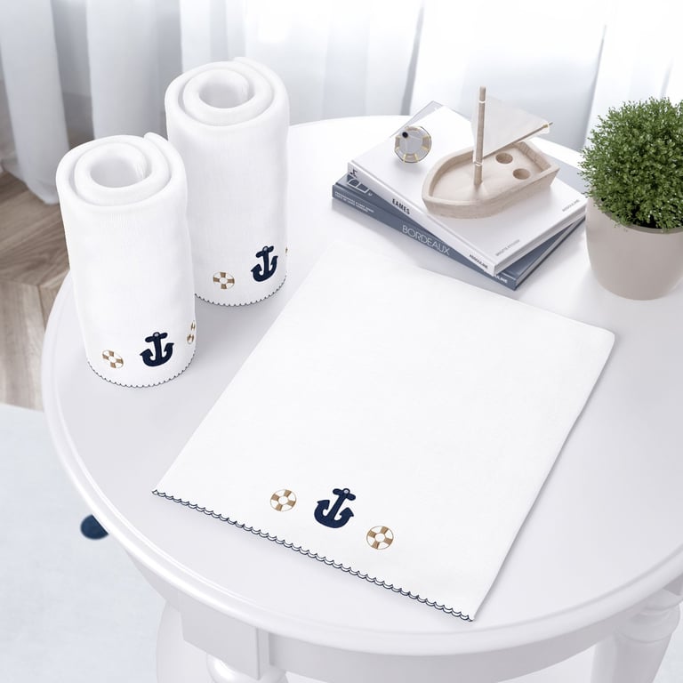 Jogo de Fraldas de Ombro Urso Marinheiro 3Pçs