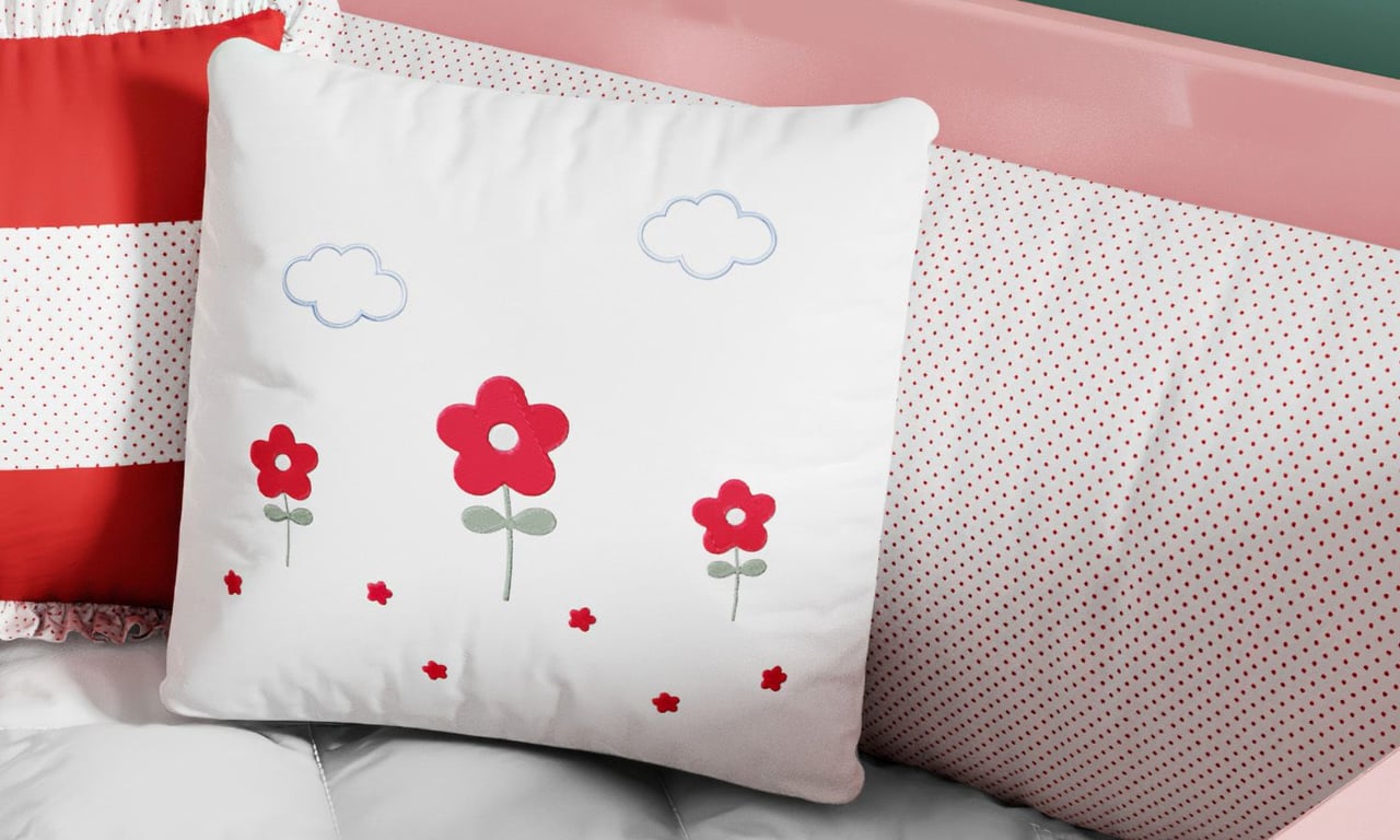 Kit Berço Joaninha Vermelho e Branco — vista alternativa