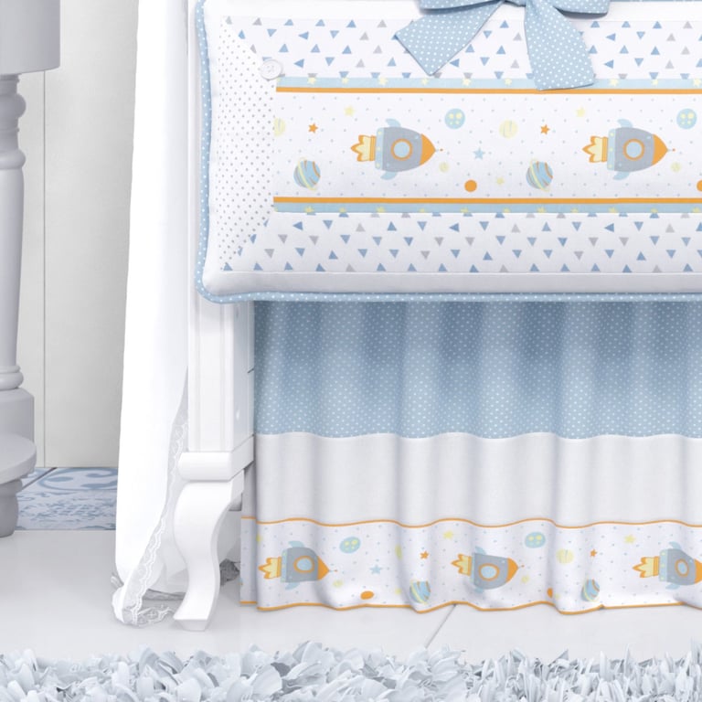 Saia de Berço Poá e Foguetes Azul