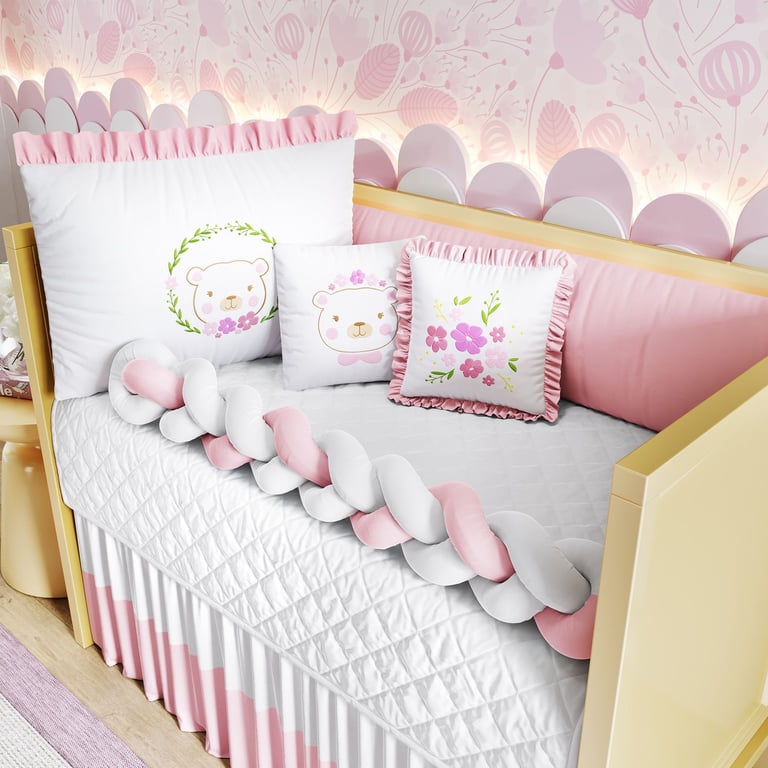 Kit Berço Trança Ursinha Lady Rosa — vista alternativa