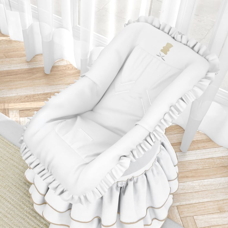 Capa para Bebê Conforto Urso Luxo Branco