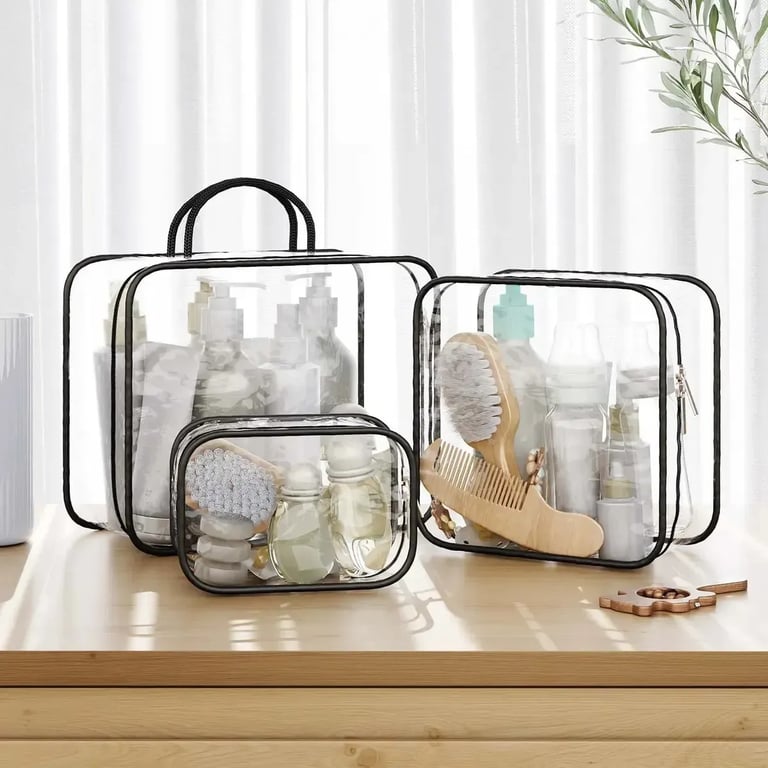 Kit Necessaire Impermeável Viagem Preto Fosco — vista alternativa