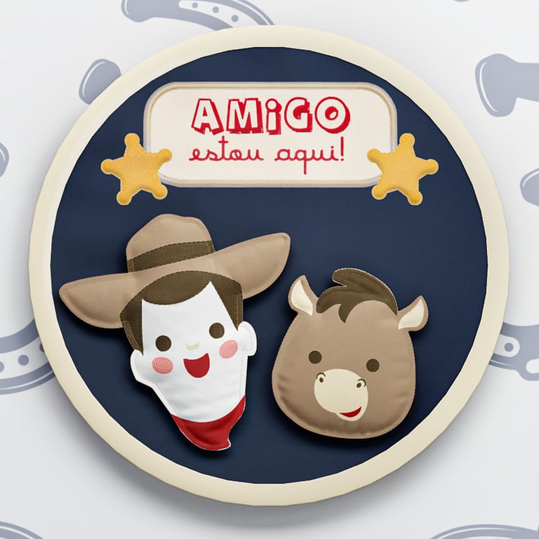 Quadro Bastidor Amigo Estou Aqui Toy Story Woody