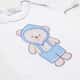 Body Manga Curta Ursinho Bebê Azul Tam P - imagem 5