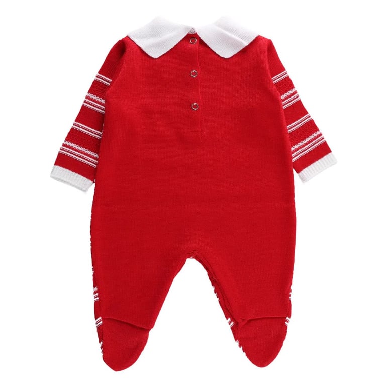 Saída Maternidade Din Don em Linho com Detalhe Zig Zag Vermelho — vista alternativa