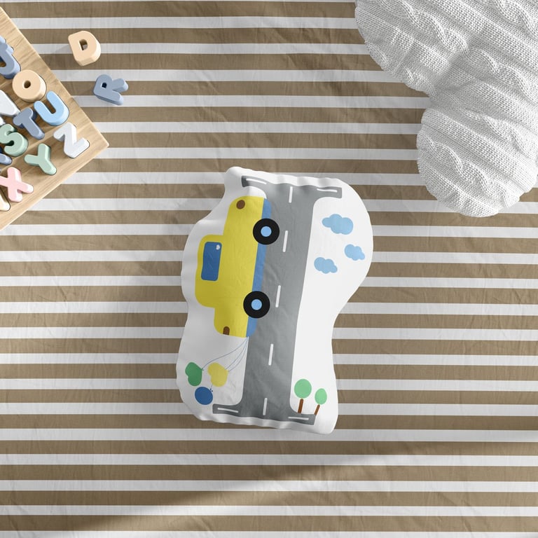 Almofada Carrinhos Azul Letras de A a Z — vista alternativa